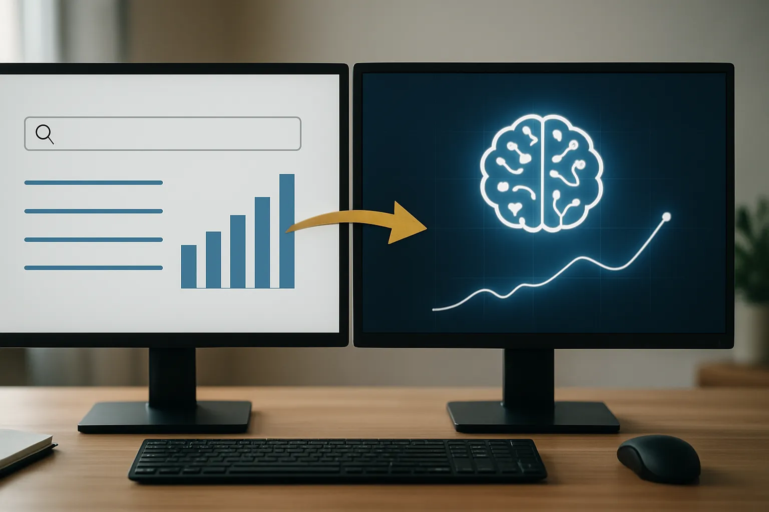 Dual-channel SEO strategy showing Google rankings and AI search engine visibility simultaneously