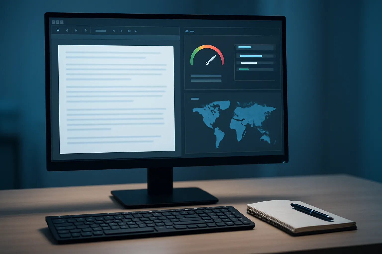 AI SEO content creation and GEO optimization workflow dashboard