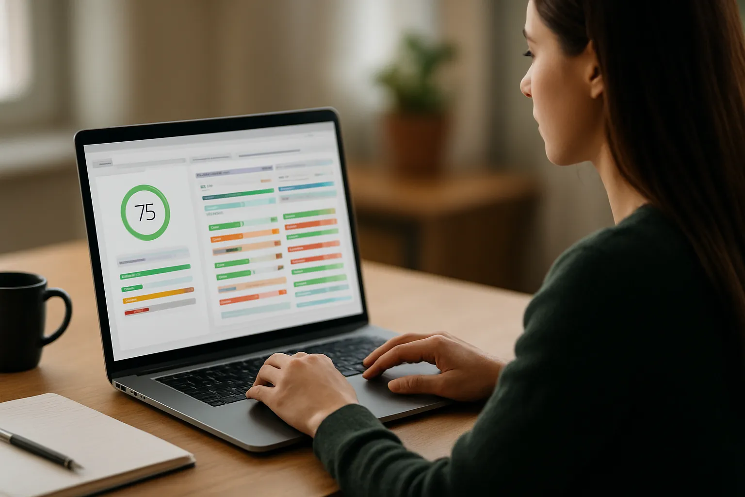Surfer SEO content score dashboard showing real-time keyword density and semantic term analysis