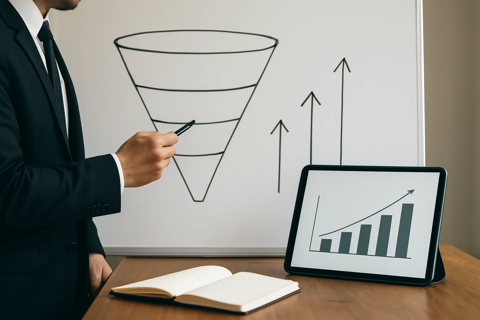 Dönüşüm oranı optimizasyonu sürecini gösteren dönüşüm hunisi diyagramı