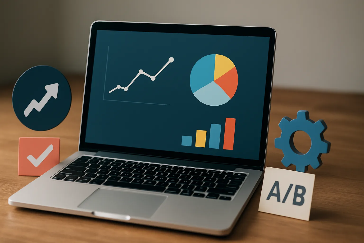 A/B testi sürecini ve dönüşüm oranı karşılaştırmasını gösteren grafik