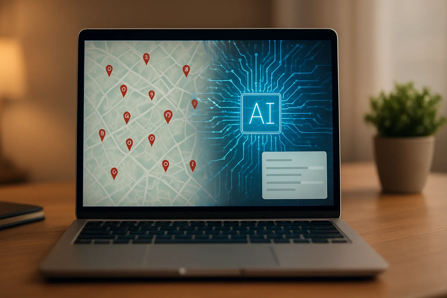 Geographic SEO strategy diagram showing local and AI search optimization