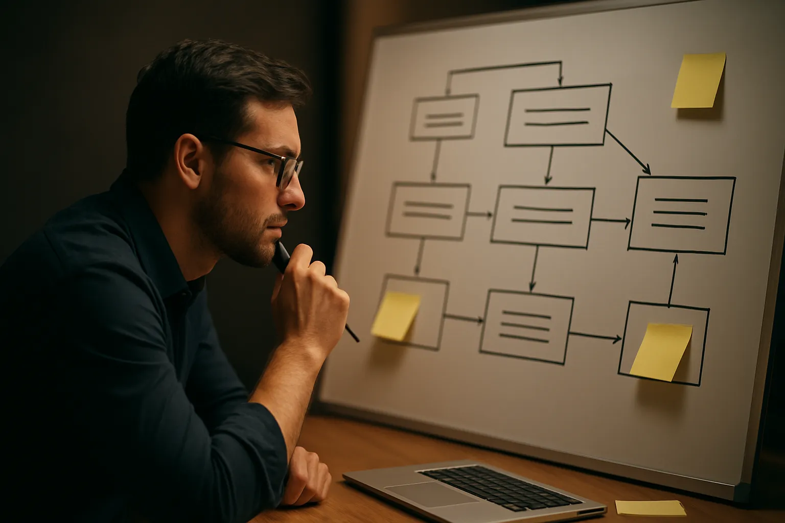 SEO strategist analyzing SERP data and content gaps on a dual monitor setup