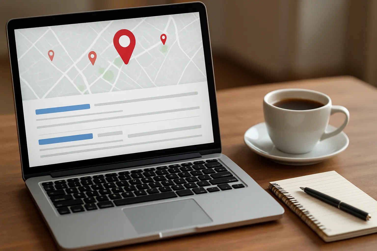 Yerel SEO harita paketi sıralaması ve Google arama sonuçları görseli